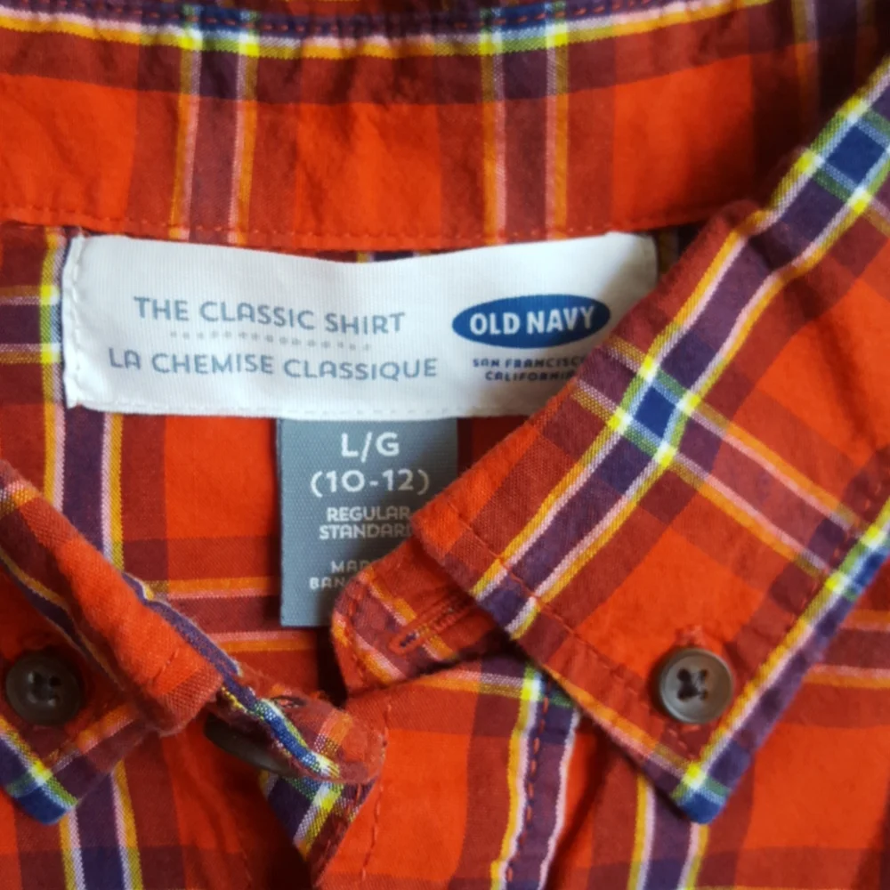 Old navy kids Classic long sleeve shirt red plaid